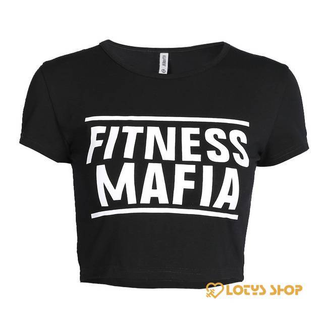 Fitness Mafia Print Women’s Crop T-Shirt Sport items Women Sport Tops Women's sport items Women's T-Shirts color: A1