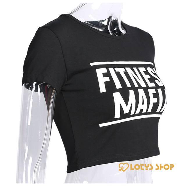 Fitness Mafia Print Women’s Crop T-Shirt Sport items Women Sport Tops Women's sport items Women's T-Shirts color: A1