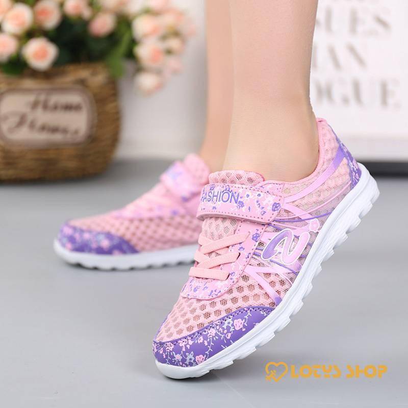 Comfortable Mesh Sports Shoes For Girls Kids sport items Sport items color: Pink|Purple