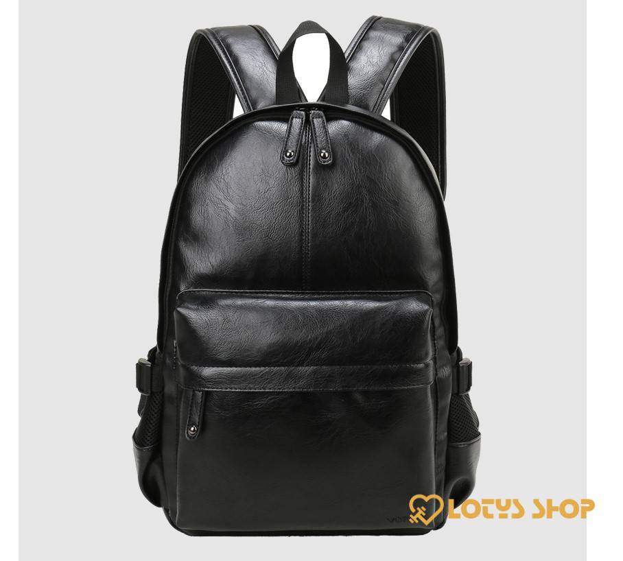 Men’s Solid Color Eco-Leather Backpack Accessories Bags and Luggage Men’s Bags and Luggage color: Black|Chocolate