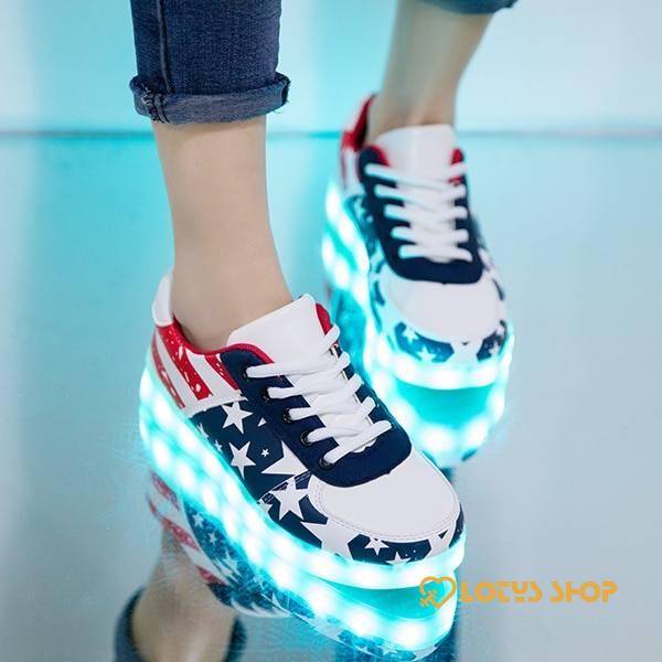 Sneakers With USB Lights Kids sport items Sport items color: FDH101 DeepBlue Shoe Size: 12