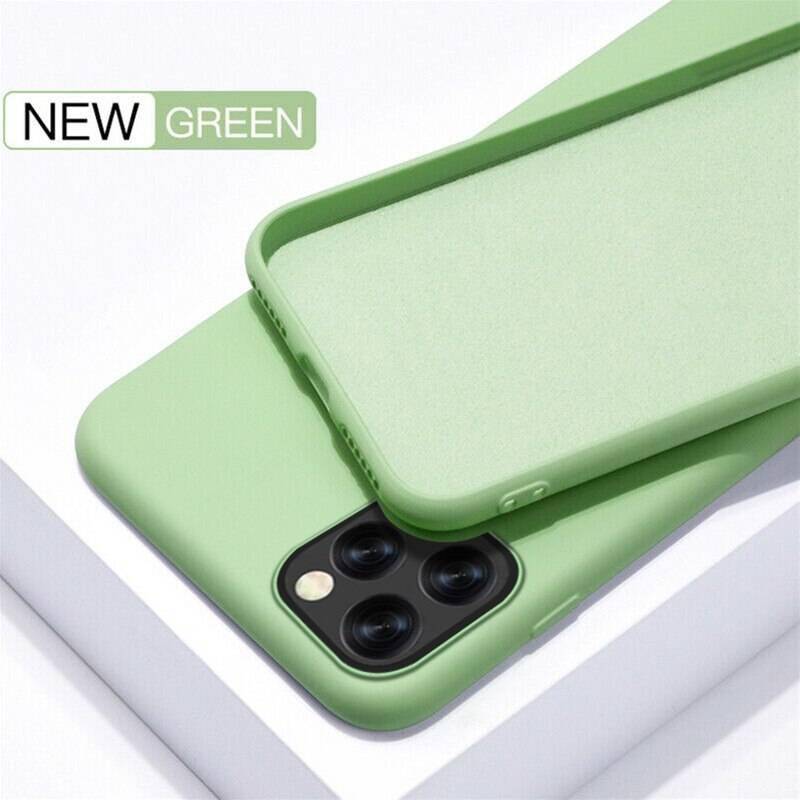 Candy Color Cases for Apple iPhone Accessories Cases Mobile Phones Material: For 12 Pro Max 6.7in color: Matcha Green