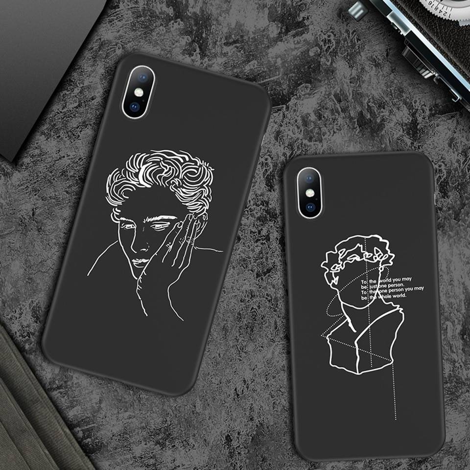 Black and White Soft Phone Case for iPhone