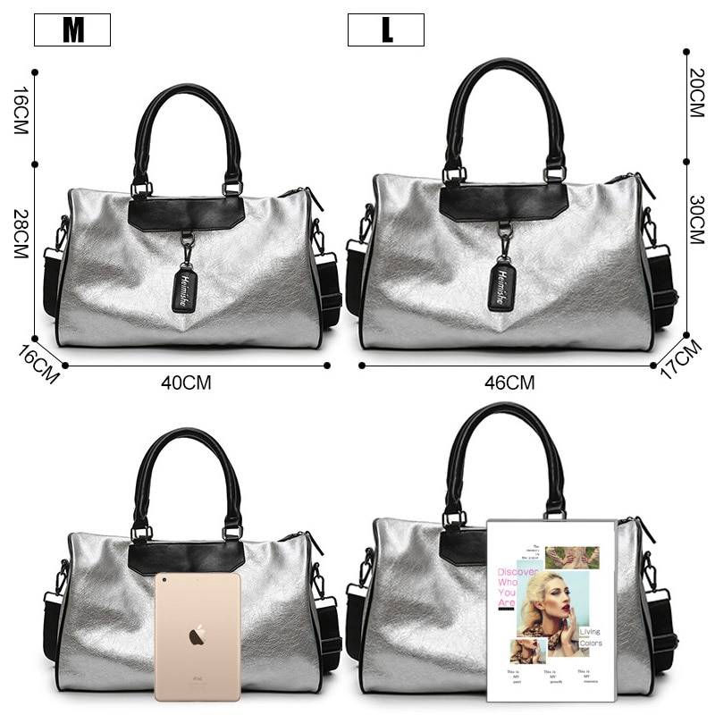 Silver Eco-Leather Gym Bag Accessories Bags and Luggage Women’s Bags and Luggage color: No Shoes 1 Black L|No Shoes 1 Black M|No Shoes 1 White L|No Shoes 1 White M|No Shoes 2 Black L|No Shoes 2 White L|No Shoes Silver L|No Shoes Silver M|Shoes Style Red L|Shoes Style Silver L