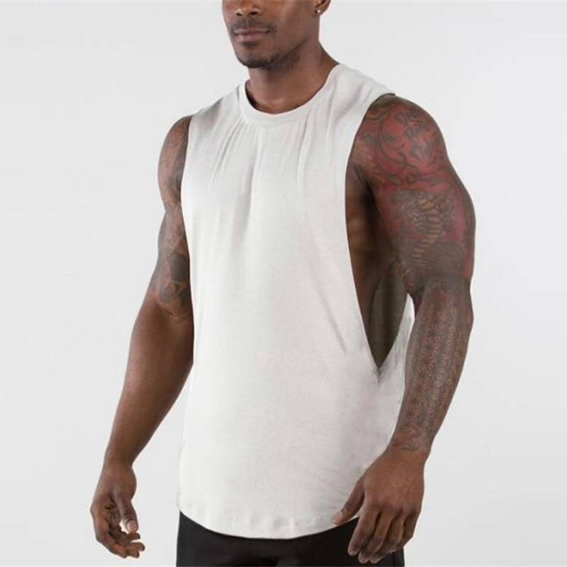 Open Sides Gym Tank Top for Men Men's sport items Men's t-shirts Sport items color: Black|Blue|Gray|Red|White|Yellow